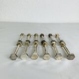 12 art deco silver metal knife holders