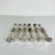 12 art deco silver metal knife holders