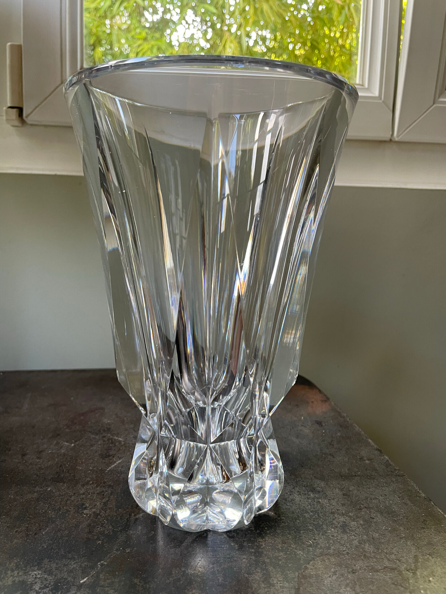large cut crystal vase Saint Louis 1967