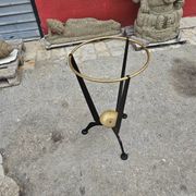Umbrella stand in metal and gilded brass from the 1950s