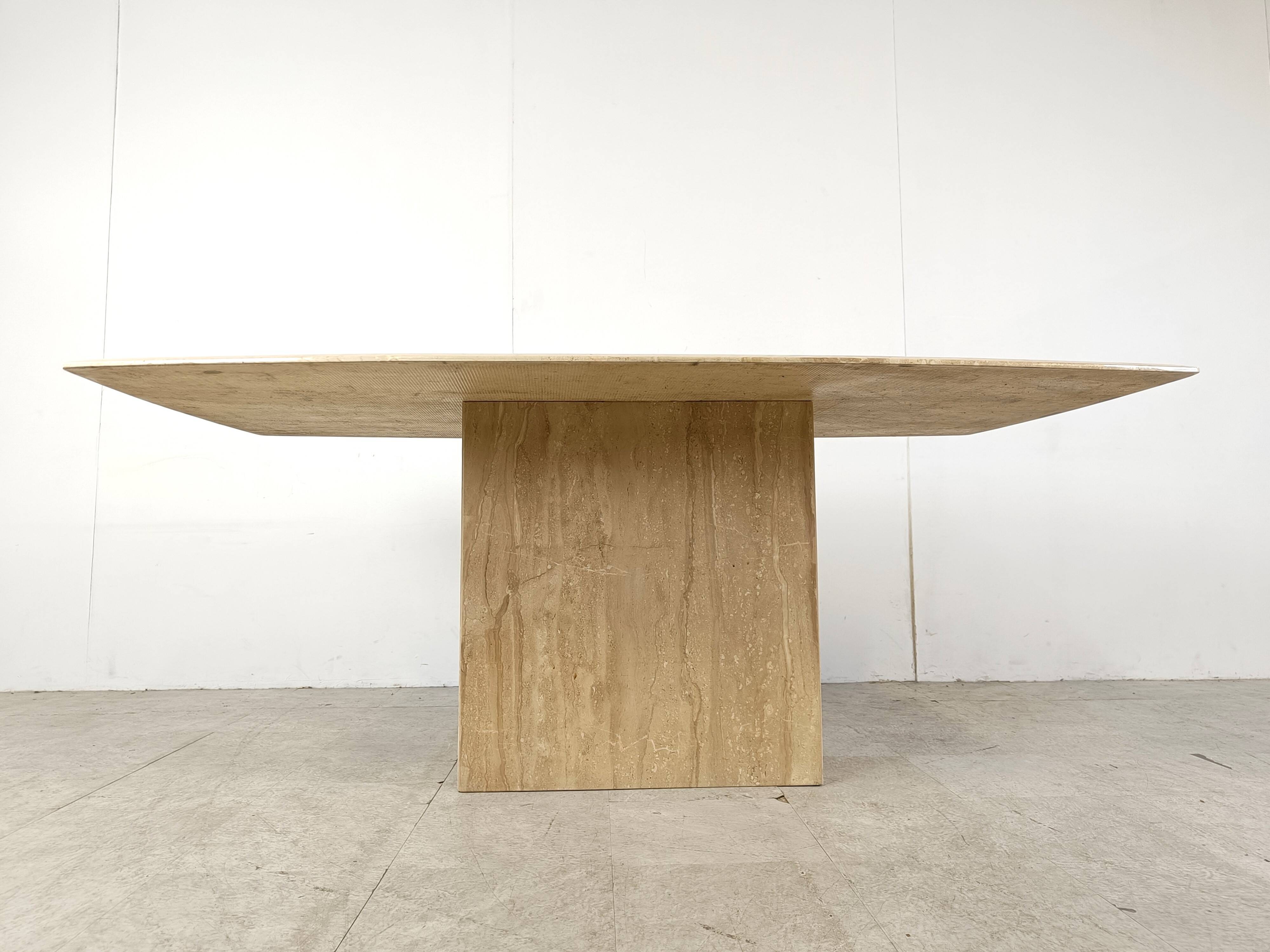 Vintage travertine dining table, 1970s