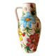Large vintage ceramic vase - hand-painted floral decoration - Italy