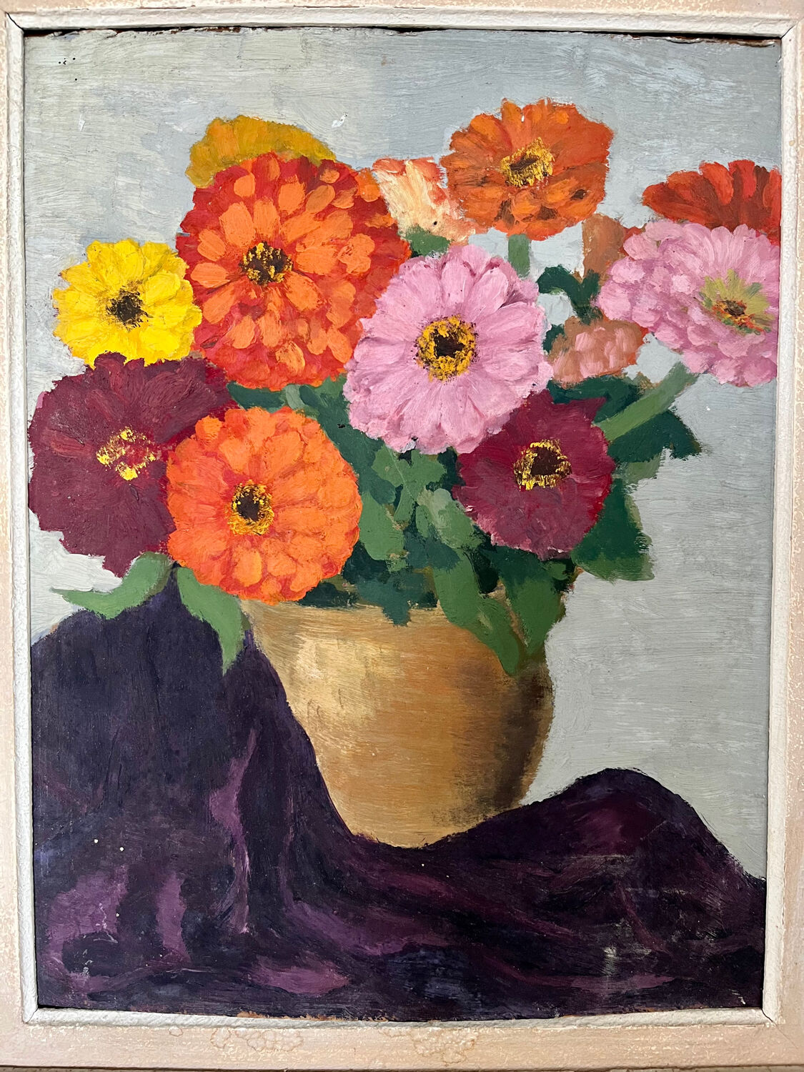 Oil on canvas flowers