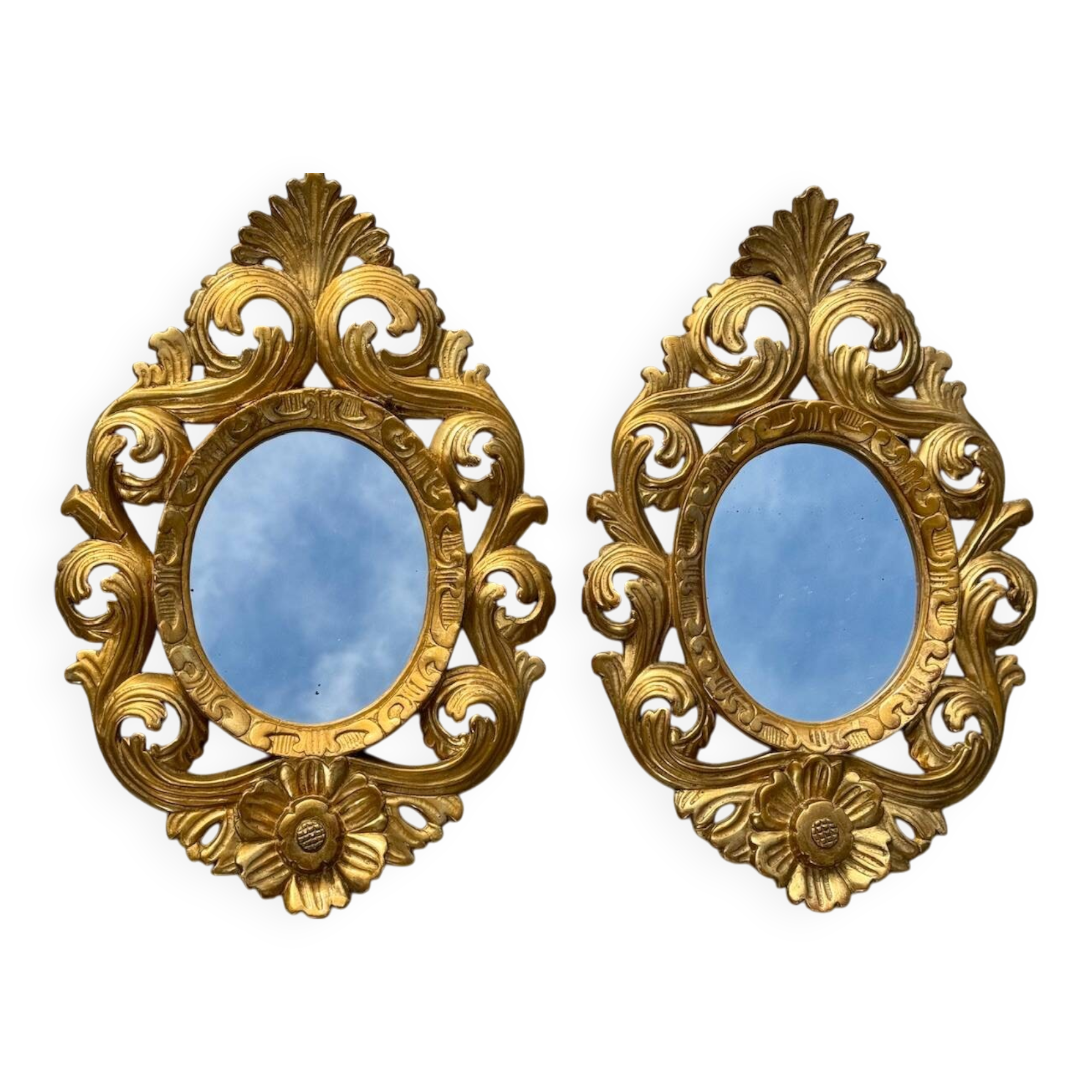 Pair of Italian Baroque mirrors, late 19th, early 20th century