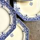 6 Sarreguemines earthenware dessert plates, “Sinceny” service circa 1900
