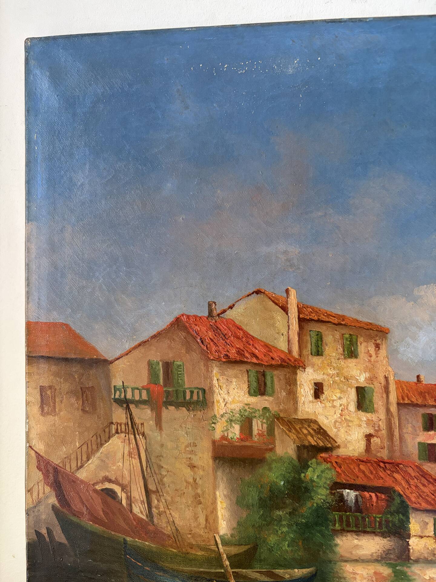Mediterranean port, oil on canvas