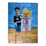 Affiche cinéma originale "Le Gendarme de Saint-Tropez" Louis de Funes 120x160cm 1966