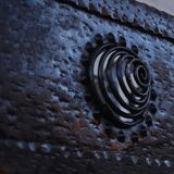 Viennese-style hammered iron flower planter holder Secession