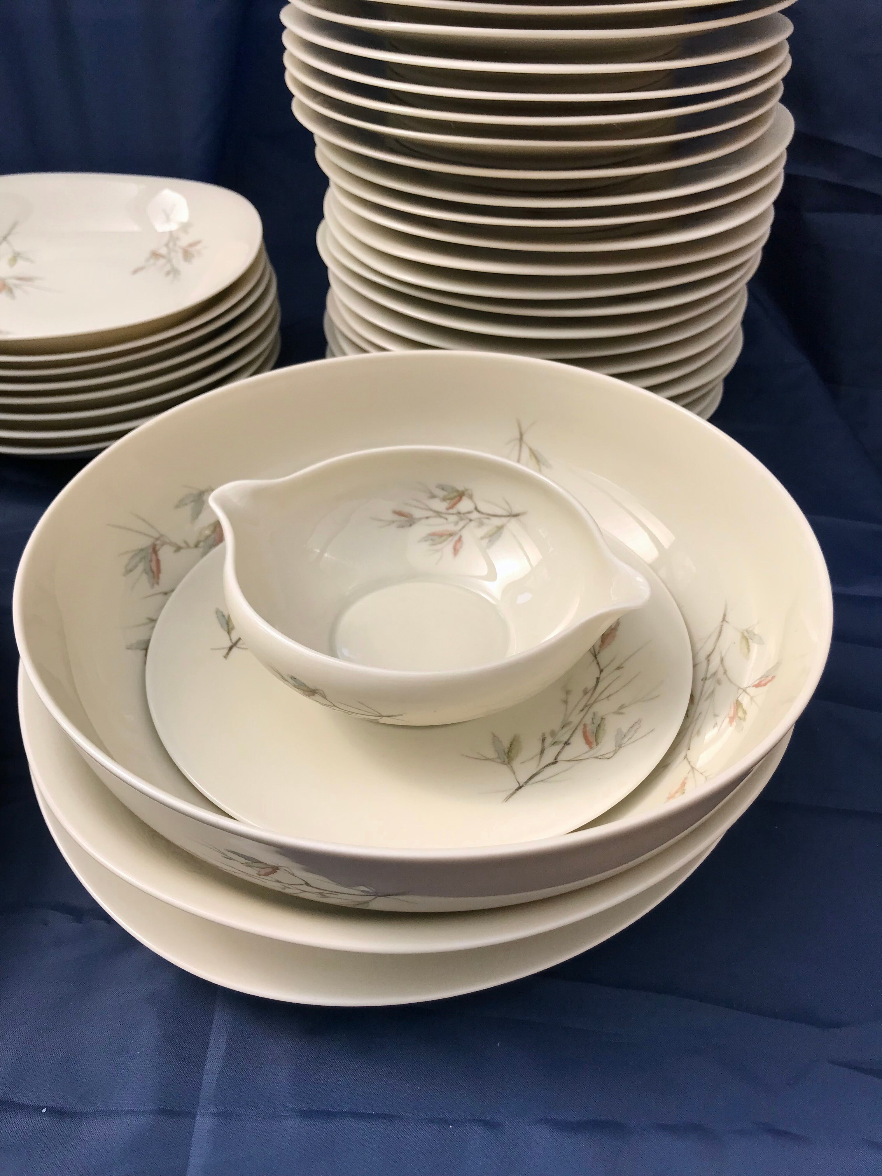 Vintage service porcelain Limoges 37 pieces france limoges unic beige gray gold