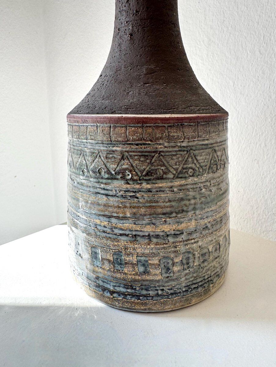 Sgrafitto table lamp by Jette Hellerøe, 1960s