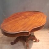 Guéridon, table violon Napoléon III en noyer