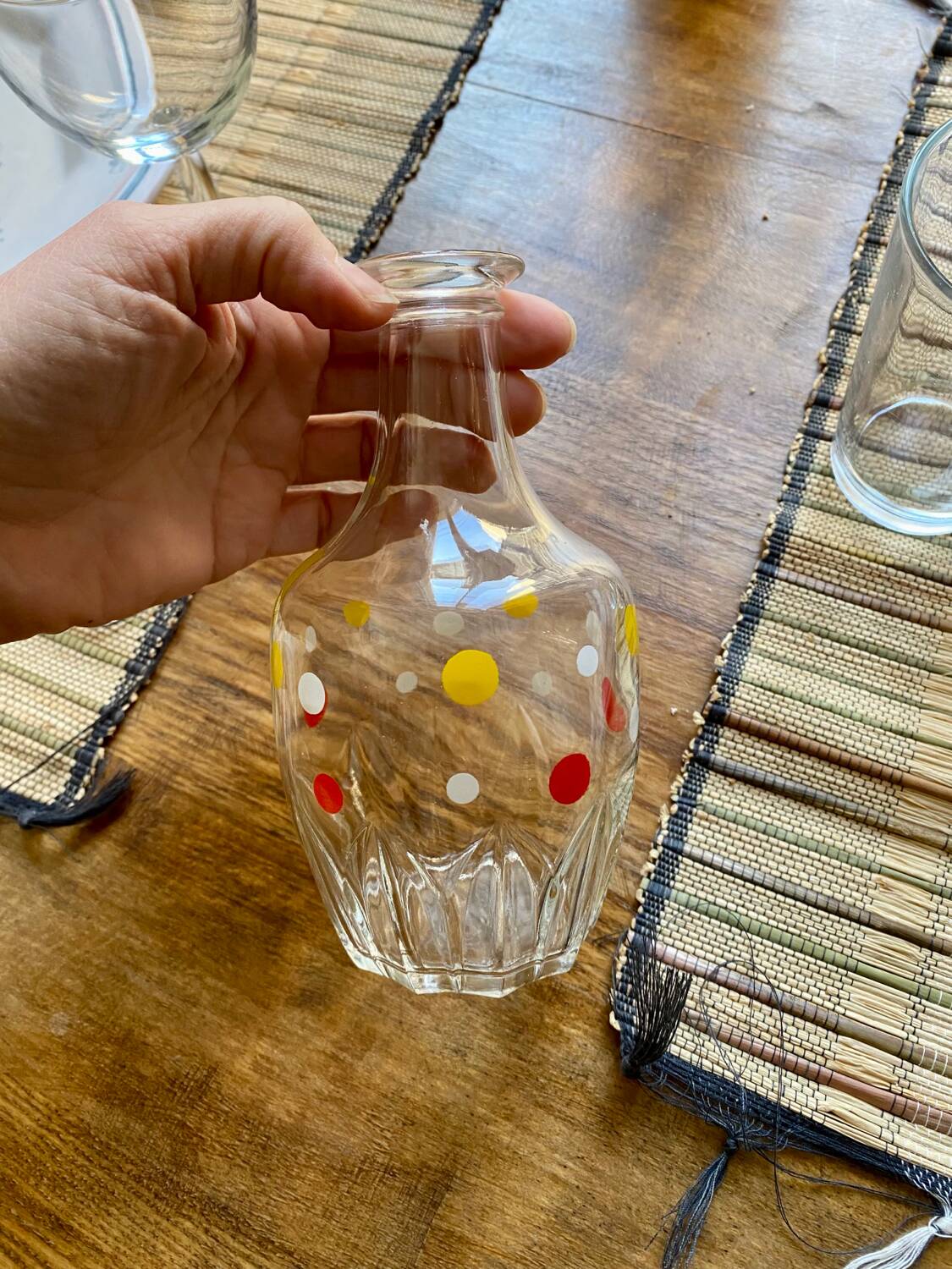 Vintage carafe/pitcher, polka dot