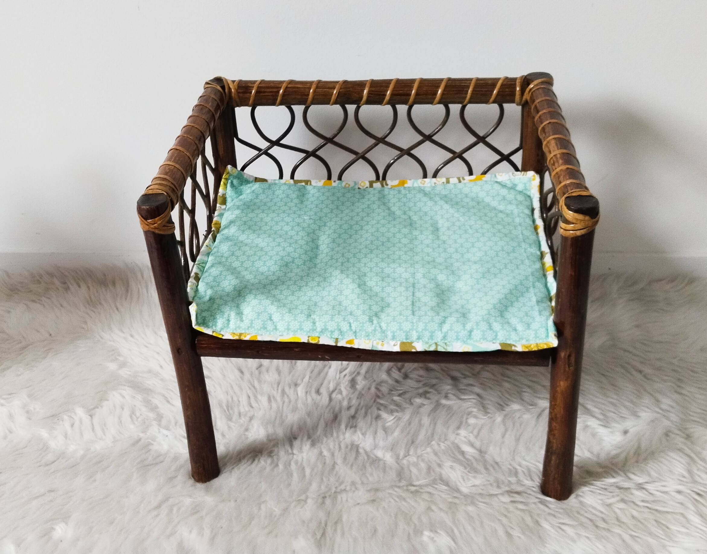 Vintage rattan children's armchair