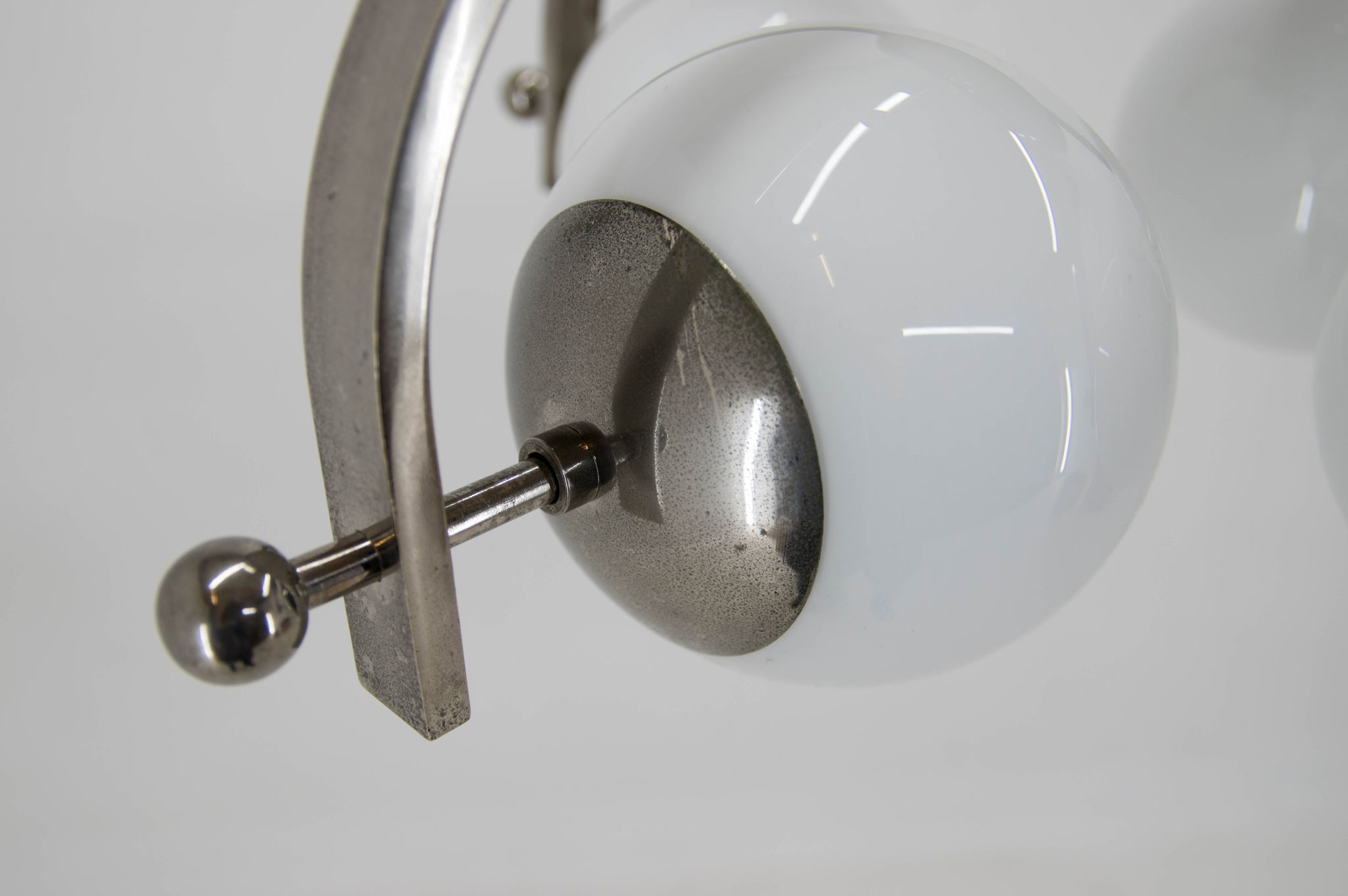 Bauhaus nickel-plated chandelier, 1930s
