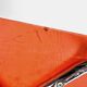 Duo of stools in orange skai and stainless feet