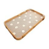 Vintage rattan top with flowers