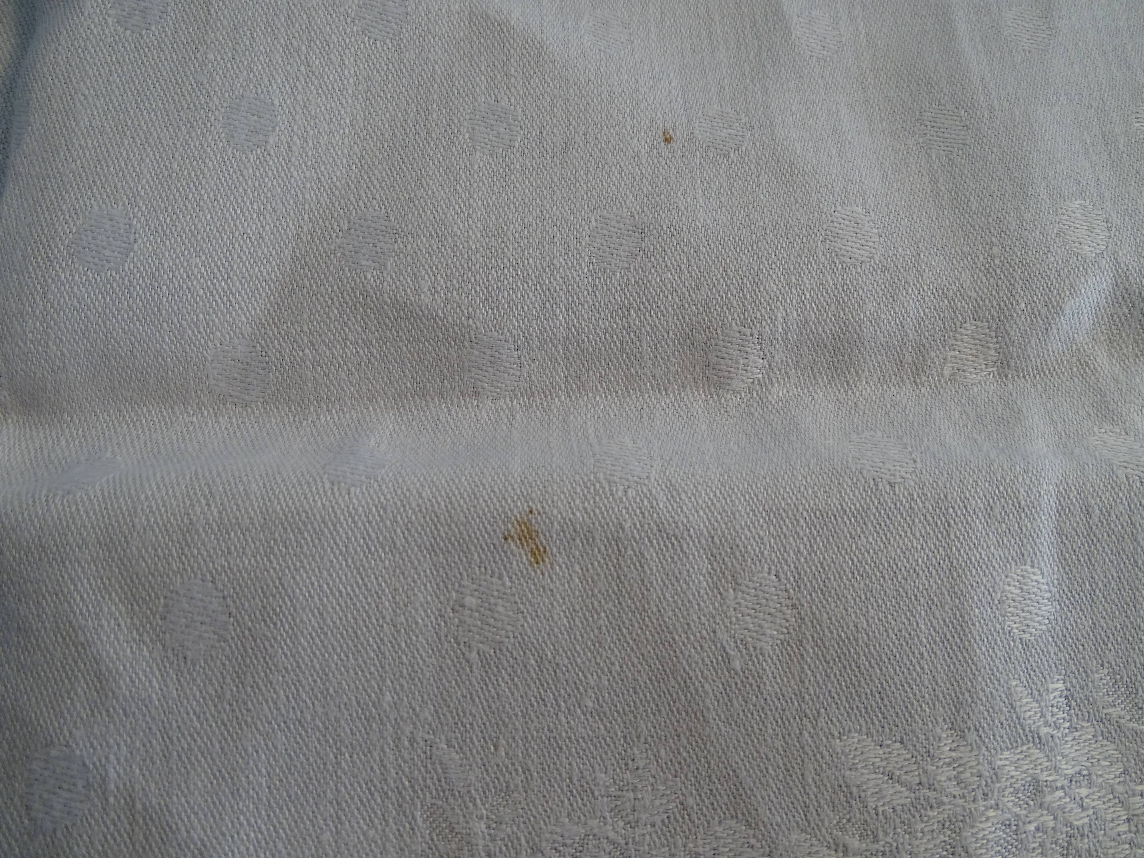 10 old embroidered napkins with L.J monogrammed damask cotton