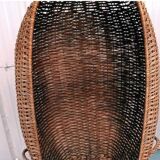 Vintage rattan wicker beach cabin Emmanuelle armchair