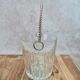 Vintage glass ice bucket with golden handle