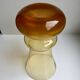 Vase diabolo en verre ambré années 70