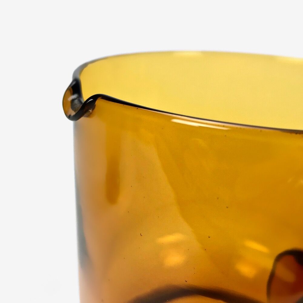 Amber-colored blown glass orangeade set