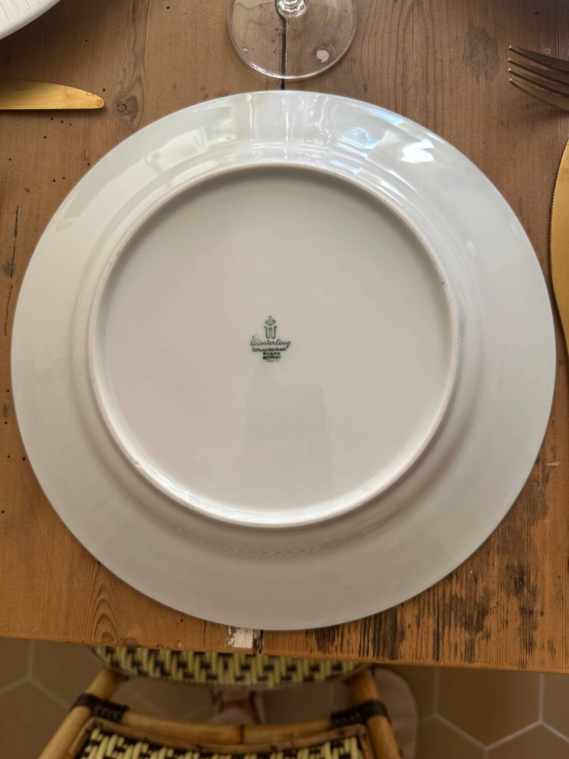 Set of eight German porcelain plates from the 1950s