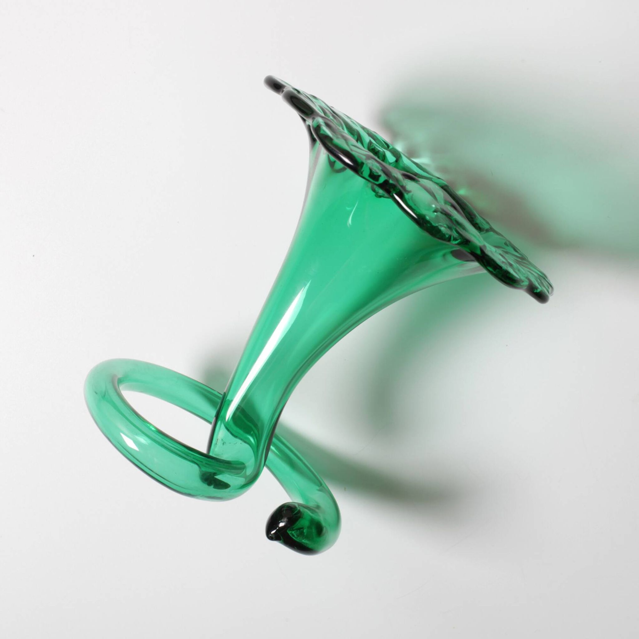 Vintage Green Glass Art Vase / Hand-blown Home Decor / Stilvetro / Rome