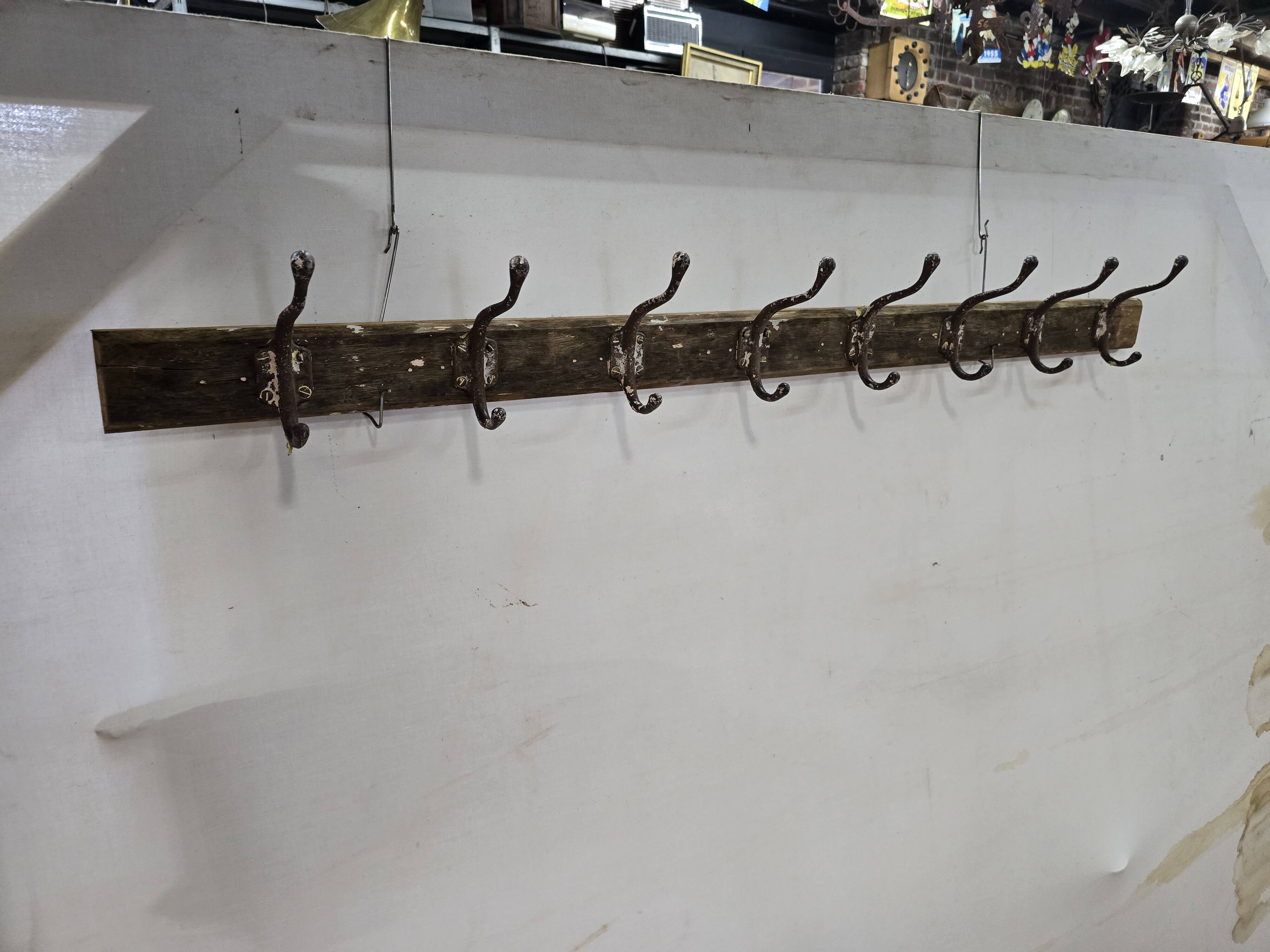 Old school coat rack with 8 hooks