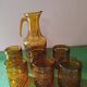 Italian glass pitcher accompanied by its 6 glasses