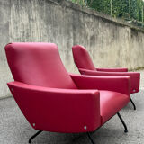 Pair of Gilbert Steiner design armchairs, Galion model, published by Steiner