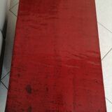 Malle ancienne chinoise cuir rouge