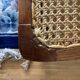 Lot de 3 chaises vintage en bois exotique et cannage – fabrication indonési
