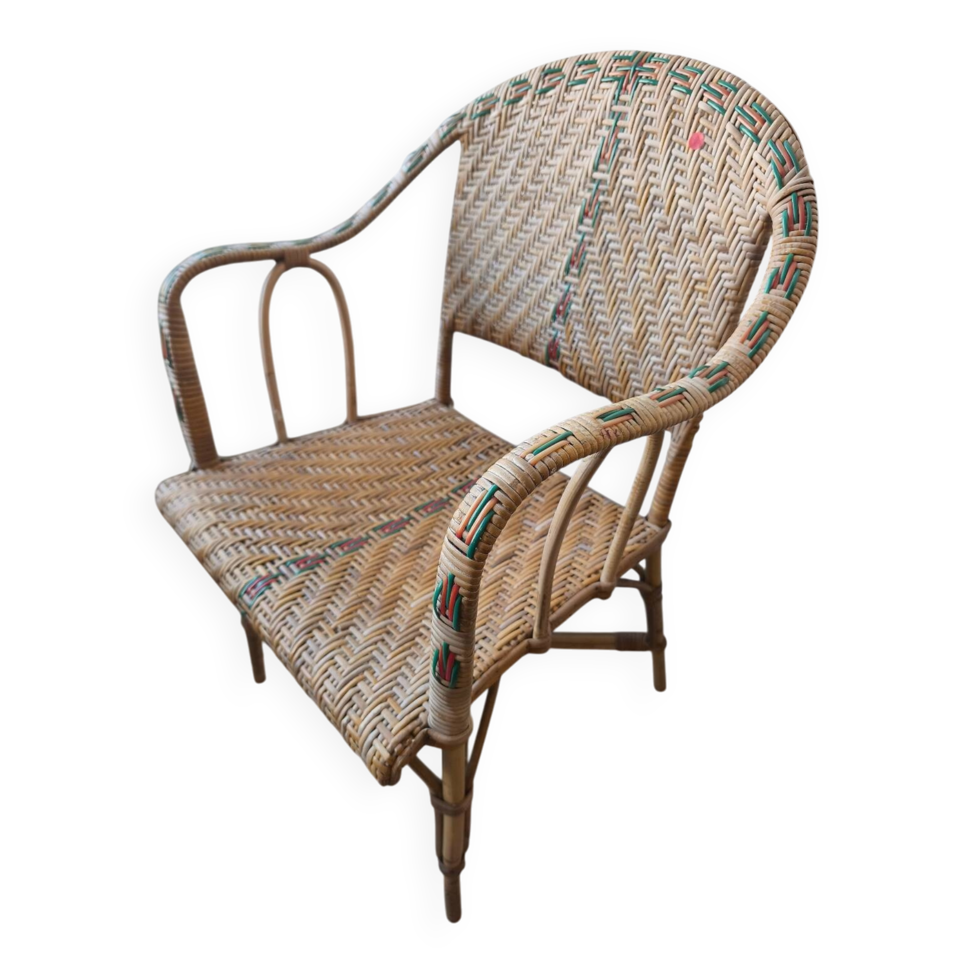 Vintage rattan armchair