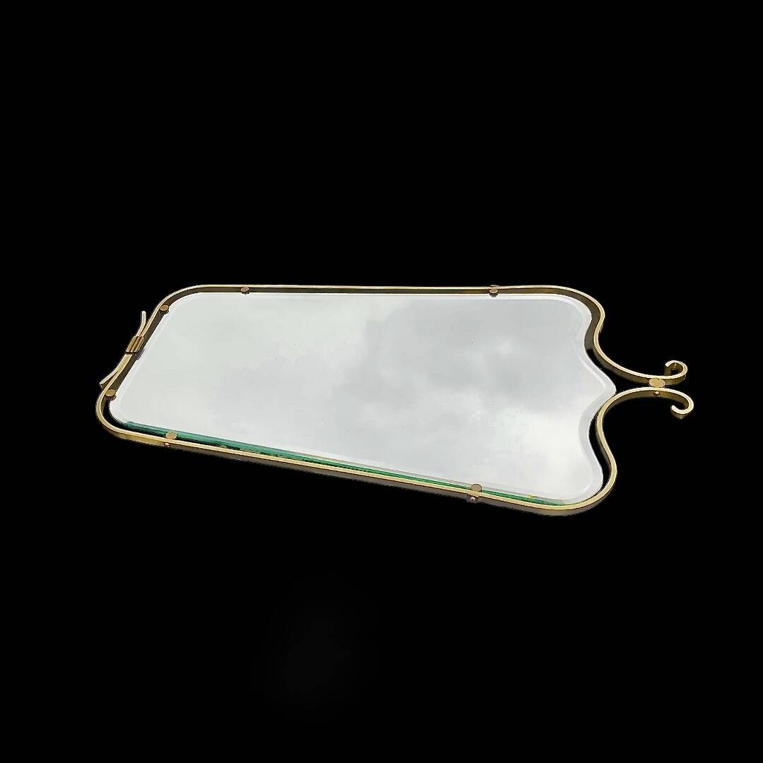 Gold Aluminum Beveled Wall Mirror - Modernism - 1950s