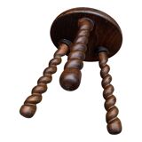 3 vintage turned wood stools