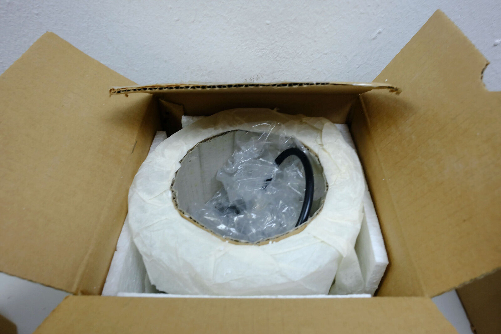 Glashuette Limburg pendant light white cylindrical glass shade and chrome 1970s - 2 available