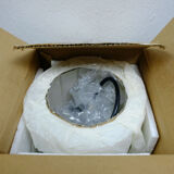 Glashuette Limburg pendant light white cylindrical glass shade and chrome 1970s - 2 available