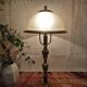 Lampe champignon ancienne en verre et laiton