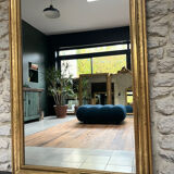 Antique mirror 173/94.5cm Louis-Philippe with a pediment and beaded overmantel.