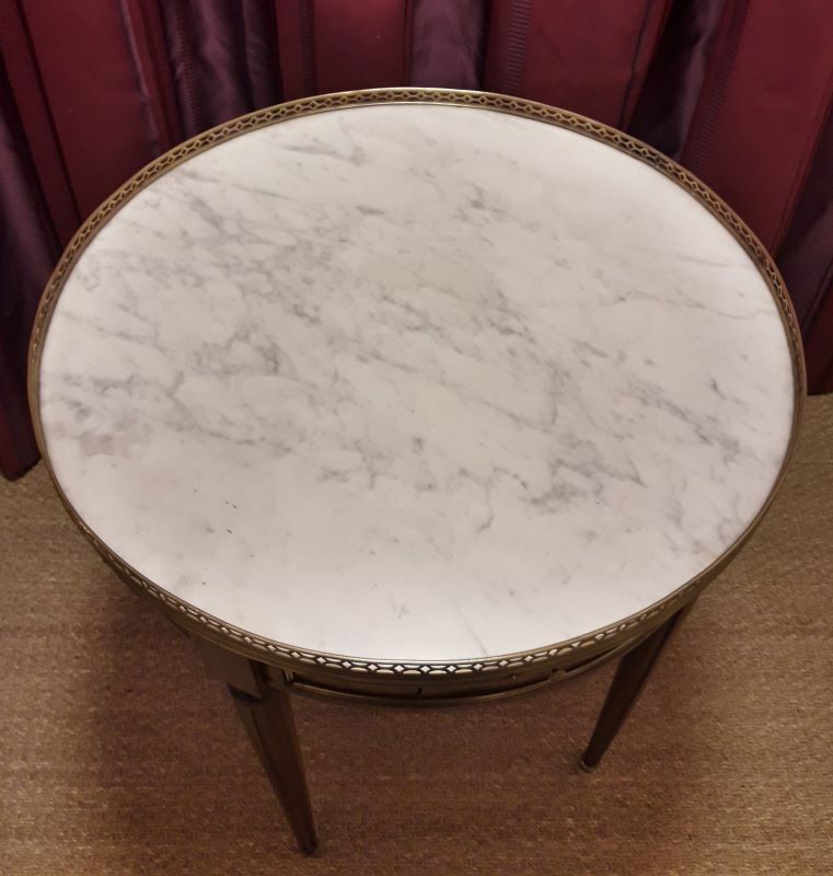 Louis XVI-style side table mahogany, marble