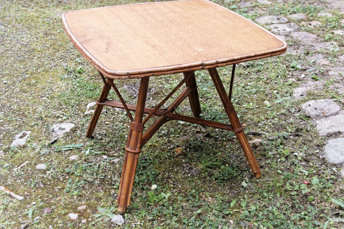 Square rattan coffee table