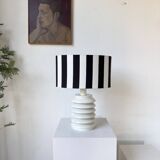 White lacquered metal table lamp from the 60s