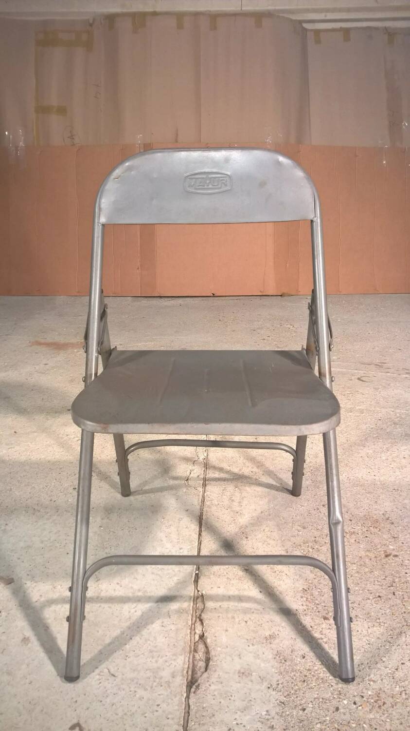 Industrial metal folding chair