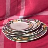 Old plates with fruit decoration