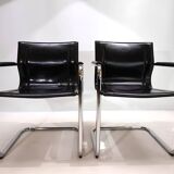 Matteo grassi mg15 cantilever armchairs - black leather