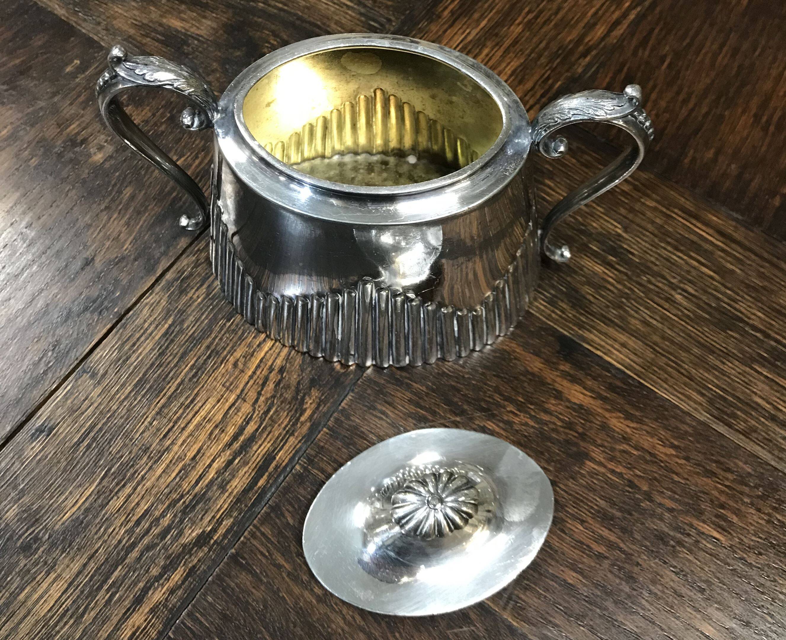 English silver plated sugar bowl