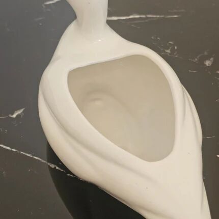 Duck cachepot Bassano vintage white ceramic - mid-century modern style