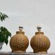 Pair of vintage IKEA rattan lamps