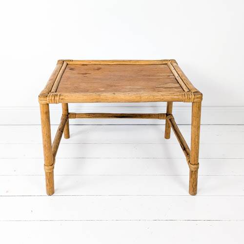 Table basse vintage en bambou marron clair Tablette Mid Century Vintage Rat