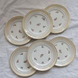 6 vintage Céranord France “Cheverny” dessert plates - Floral pattern